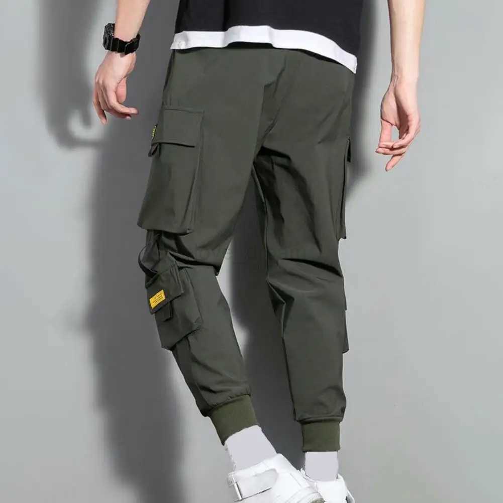 Streetwear Spring Casual Mens Pants Multi-pocket Cargo Pants Harajuku Slim Fit Elastic Waist Joggers For ManXJ240813
