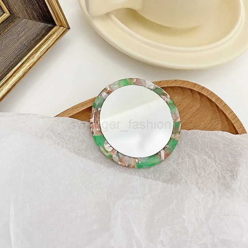Simple Acetic Acid Small Round Mirror Compact Portable Makeup Mirror Handheld Makeup Mirror Japanese Korean Ins Pocket MirrorXJ240813