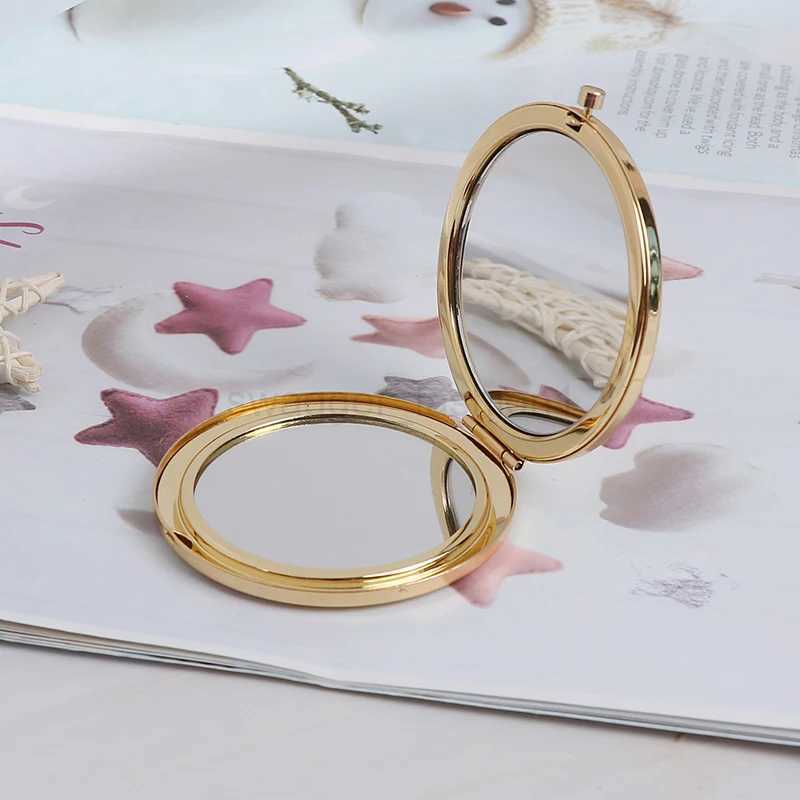 TSHOU697 Portable Double Side Mirro Fashion Women Ladies Make Up Mirror Cosmetic Folding Compact Pocket With Makeup Tool GiftXJ240813