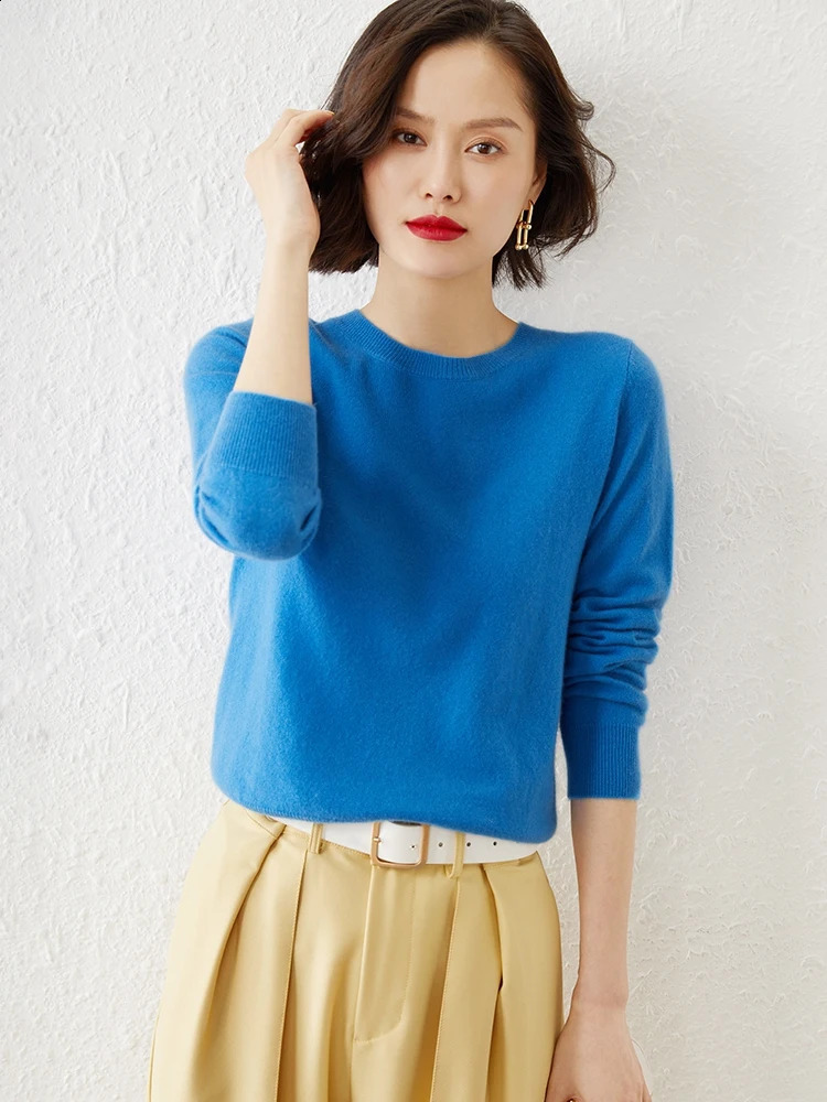 CAIXINGLE Classic style s Of Wool Sweater Round Collar Fashion On The Solid Color Long Sleeve Knitted Pullover S-XXXL 240812