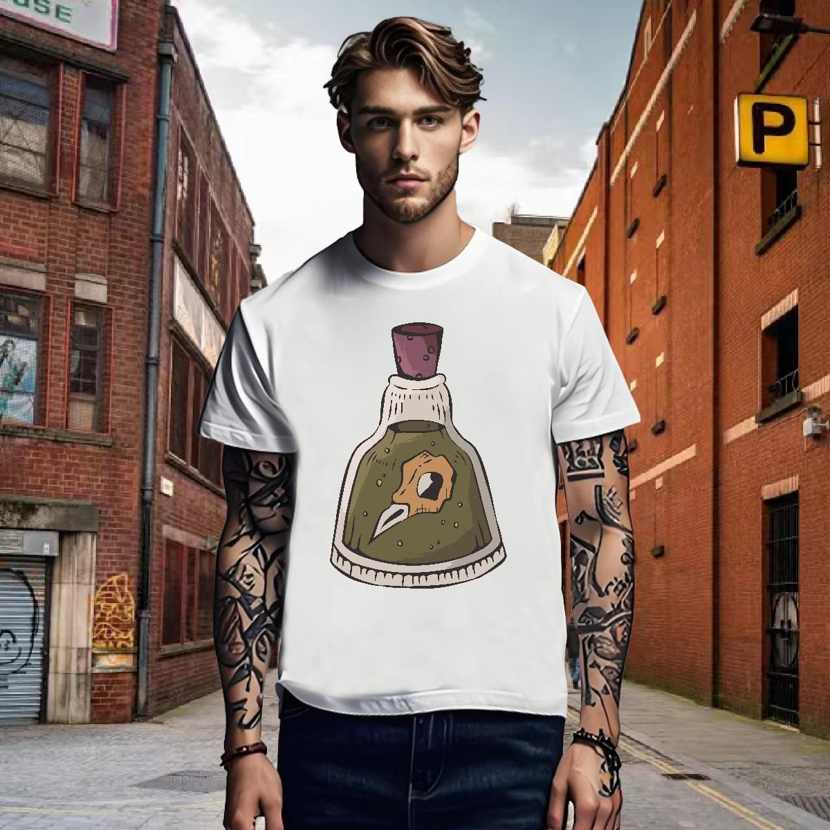 Men T Shirts 230g Pure Cotton bottle Street Wear Short Sleeve Soft Custom Big Size Mens Tshirts Factory Direct Popular Tees Shirts