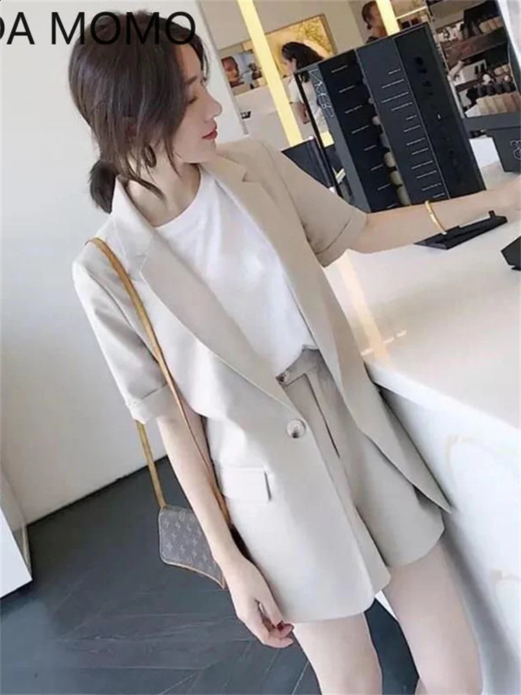 womens summer shorts suit sets clothing trousers and blazers tops two piece set women outfit set woman 2 pieces 240813