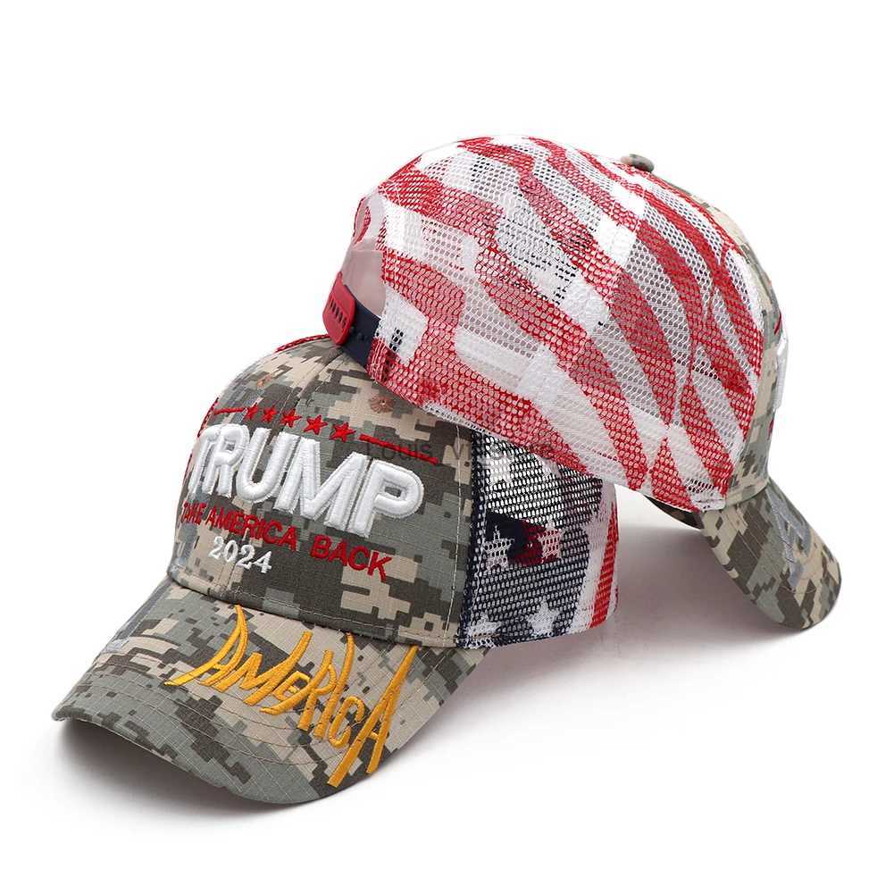 Ball Caps Beanie/Skull Trumps 2024 duckbill hat maintains Americas great casual golf 3D embroidered fashionable sports adjustable outdoor H240813