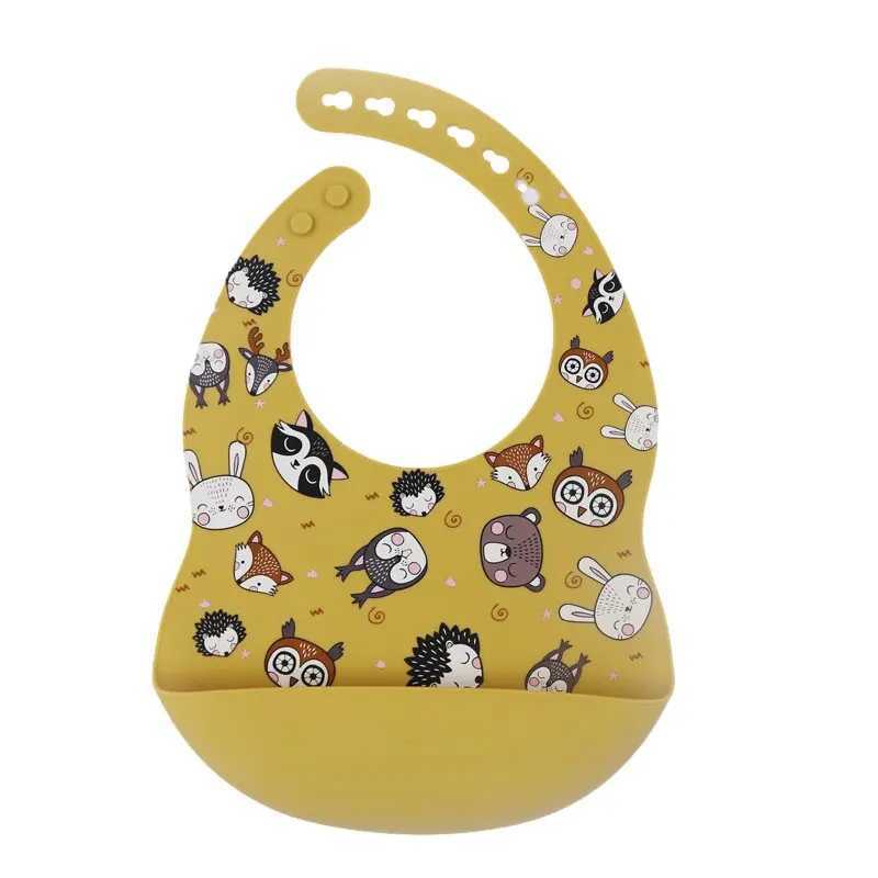Bibs Burp Cloths New Arrival silicone baby bibs silicon printing newborn bib feeding burp cloth avocado zoo tractor printing tablewareL4812