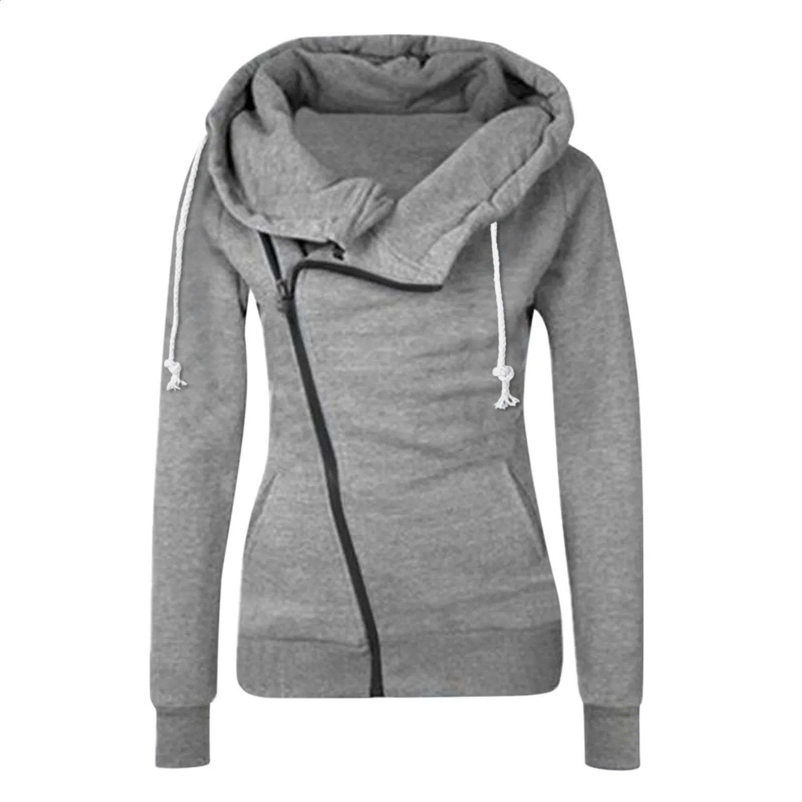 Autumn Winter Hoodie Womens Loose Sleeve Casual Pullover Hoodie Zipper Drawstring Shirt Long Womens Coat Streetwears moletom 240812