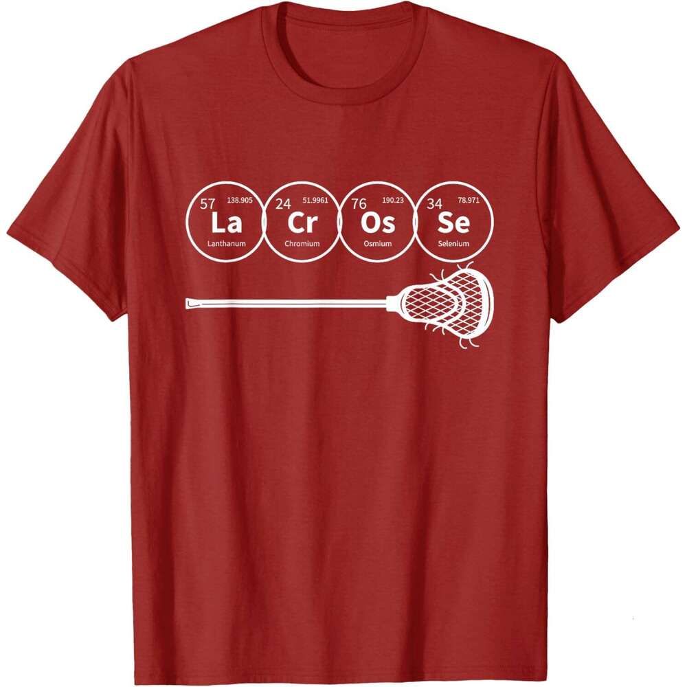 T shirt for Mens Lacrosse Periodic Table of Elements Chemistry T-Shirt Shirts Tshirt Graphic Tee Casual Tops Short sleeve Free shipping