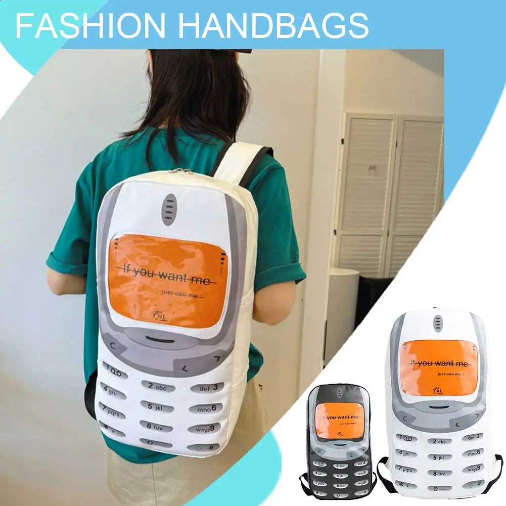 Mobile phone shaped casual school bag large capacity PU fashionable student backpack adjustable shoulder strap 240813