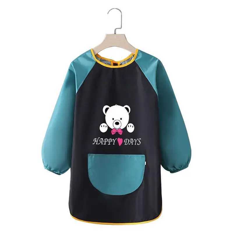 Bibs Burp Cloths Baby Kids Bibs Cute Children Baby Stuff Toddler Waterproof Long Sleeve Art Smock Feeding Bib Apron for Kids 0-6 YearsL4812