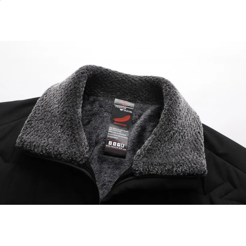Leisure Autumn Winter Mens Warm Plush Jacket Business Solid Color Thick Wool Windproof Velvet Top 240812