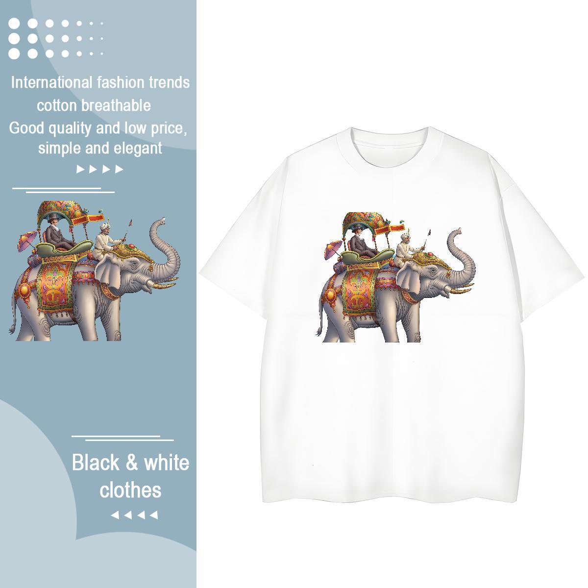 Classic T Shirts Men elephant Breathable Short Sleeve Spring Summer Custom Print Plus Size 230g Cotton Mens Tshirts Designer Fashion Tops Tees