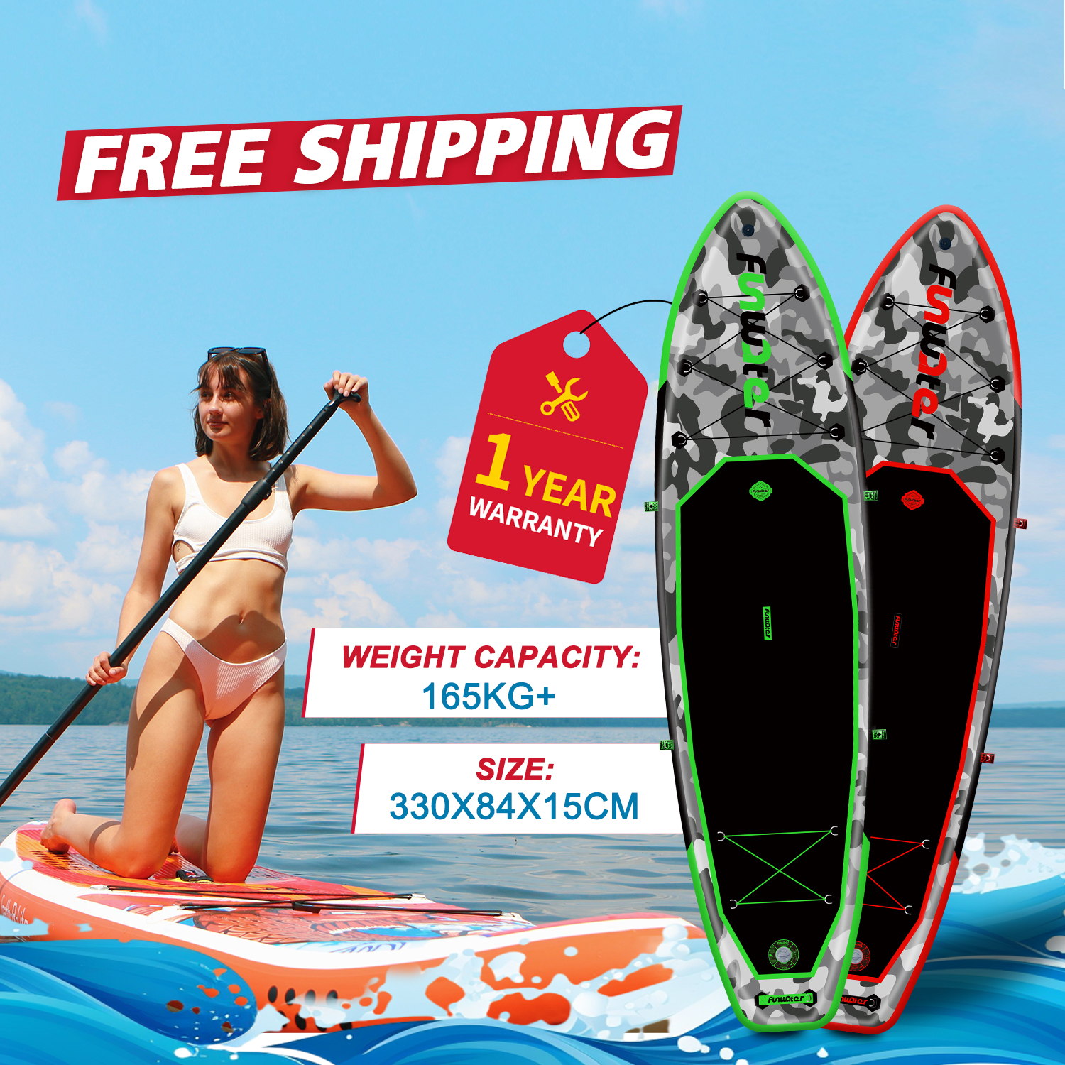 Funwater paddle board surfboard stand up paddleboard inflatable Tabla Surf Wholesale EU warehouses Padel surfboard surfing Sporting sup