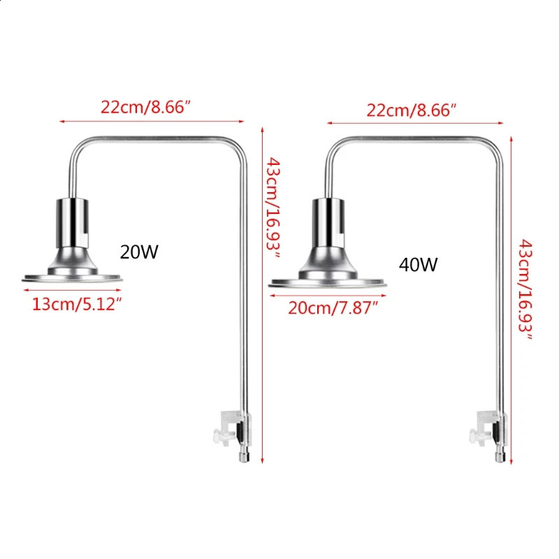 220V 20W/40W Fish Aquarium LED Light Aquatic Water Grass Plant Growth Lamp Lighting Clip-on 240812