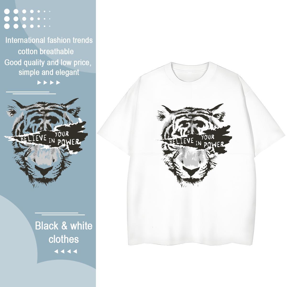 Loose Fit Men T Shirts Breathable Crew Neck Street Custom Printing 230g Cotton Men Tops Tees Classic Casual Tee Shirt