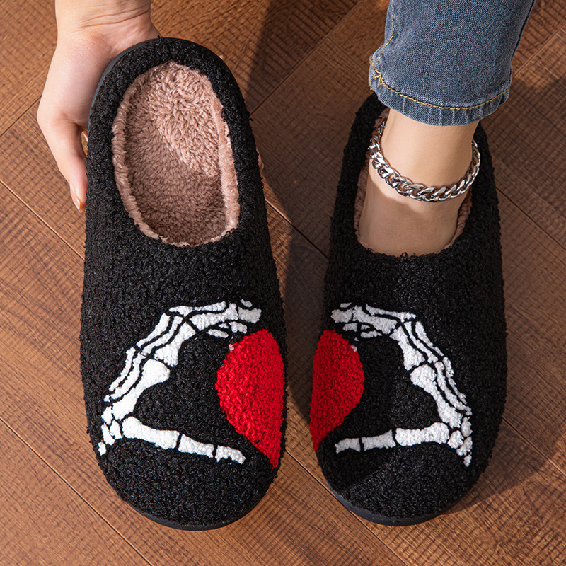 New designer indoor slippers for Valentine's Day TEMU cotton home love slippers outdoor casual cotton cushioned shoes