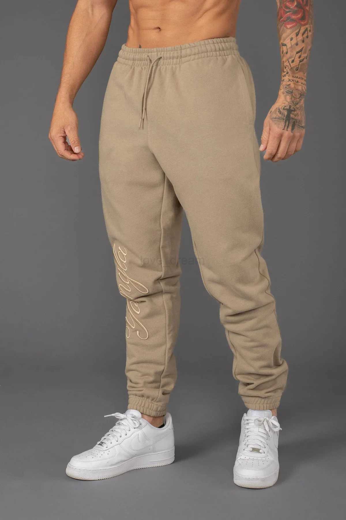 New Spring Sweatpants Jogger Gym Exercise Fitness Cotton Ankle Pants Embroidered Wool Circle Solid Color PantsXJ240813