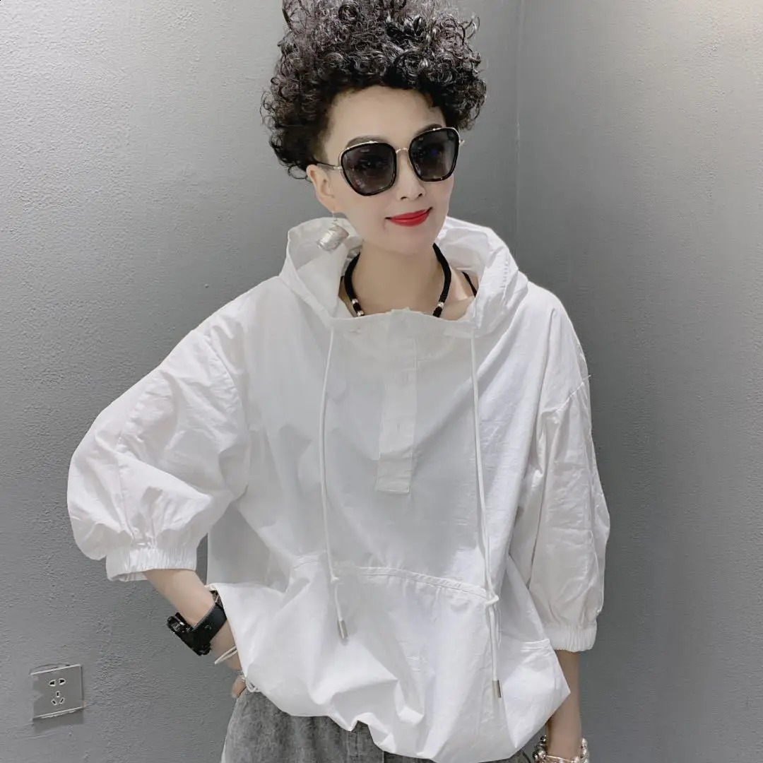 Solid color Loose Casual Hoodies Women Turtleneck Long Sleeve Cotton Hooded Shirt Oversized Sweatshirt Female Pullover Lady 240813