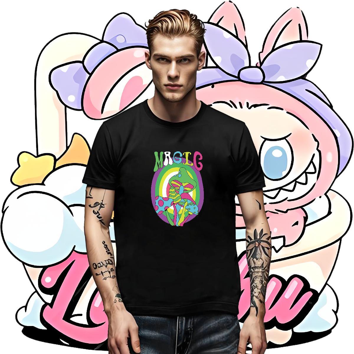Designer Men Tops Tees Daily Outfit 230g Cotton Customized Short Sleeve O-Neck mushroom T Shirt For Man Casual New Wear