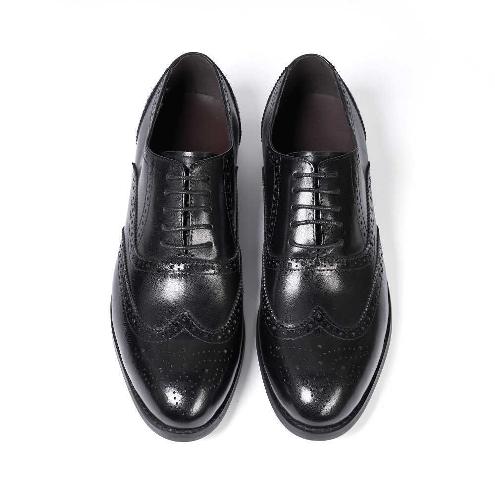 CMM British Block Business Leather Shoes for Mens Gentlemen Pointed Handmade Genuine Leather Mens Shoes Wedding Dress Shoes