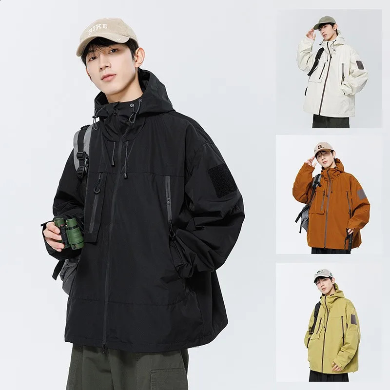 Mens Waterproof Jacket Climbing Hiking Camping Trekking Windbreaker Unisex Outdoor Windproof Rain Coat Antifouling 240812