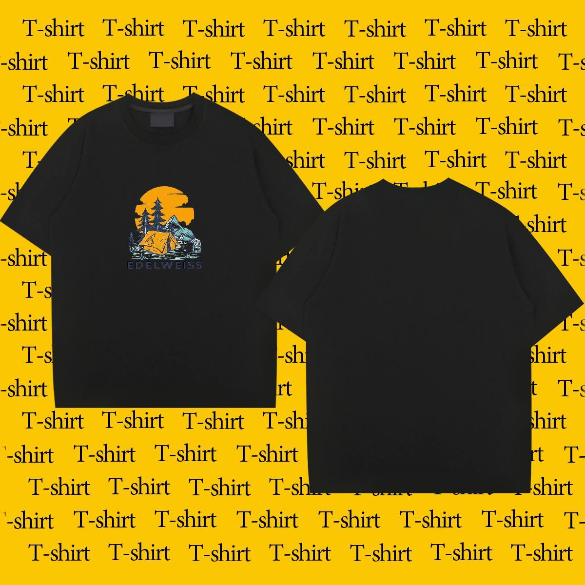 Comfortable Men Tshirts Casual Daily Wear 100% Cotton 230g Custom Cartoon Short Sleeve Soft mountains T Shirts Men 2024 Tops