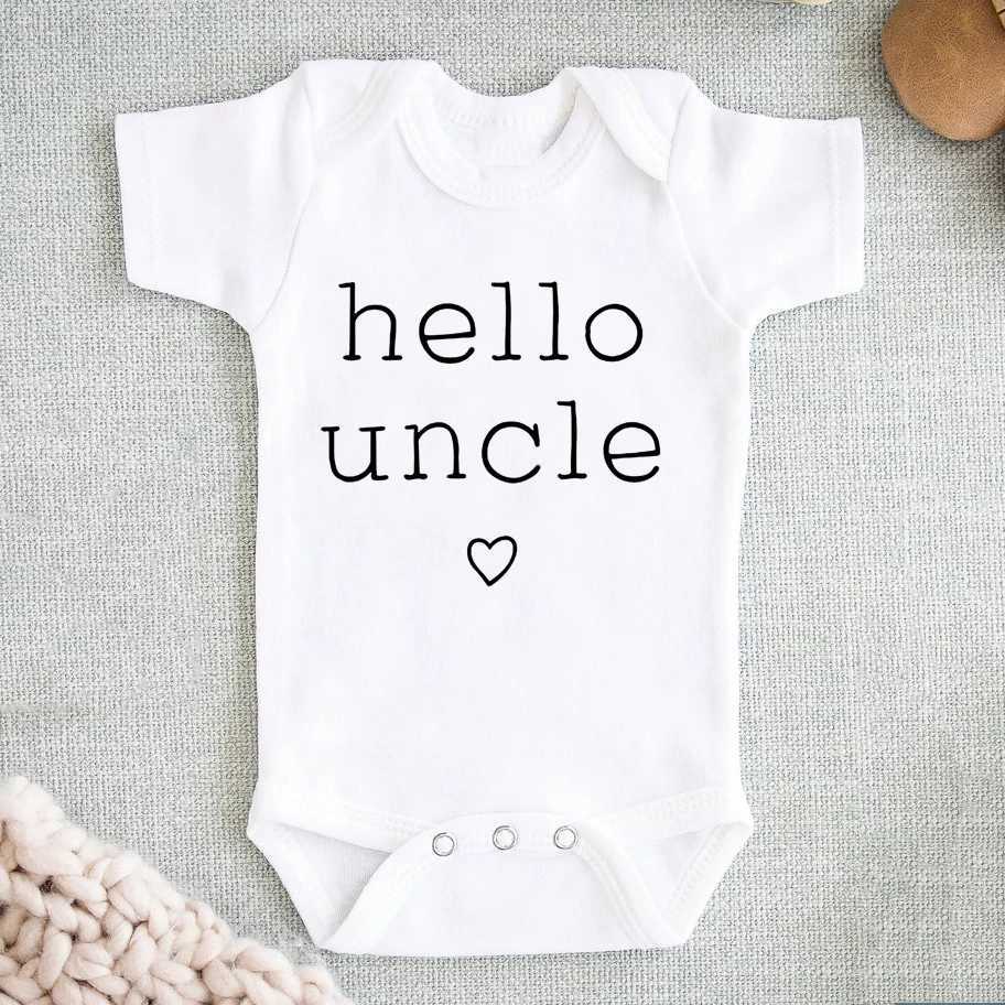 Hello grandma newborn baby jumpsuit summer bodysuit announced pregnancy baby clothing new grandpa/mom gift W240812
