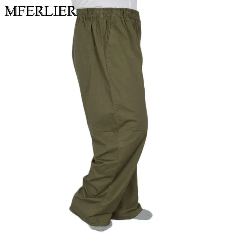 MFERLIER Summer Pants Men 5XL 6XL 7XL 8XL 9XL 10XL 11XL 12XL 13XL Waist 150cm Plus size Loose Trousers 240812