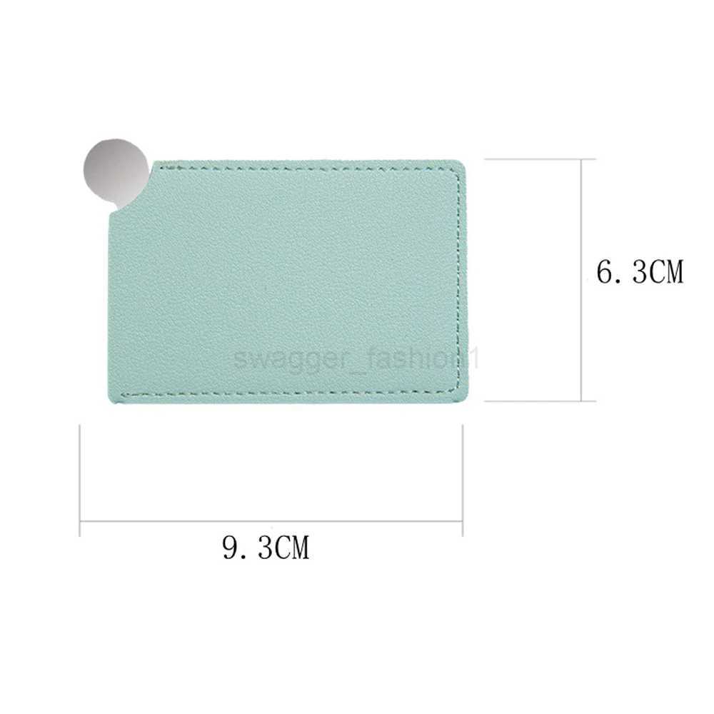 1PC Portable Mini Unbreakable Makeup Mirror Shatter Proof Card Style Pocket Cosmetic Mirror PU Leather Stainless Steel MirrorXJ240813