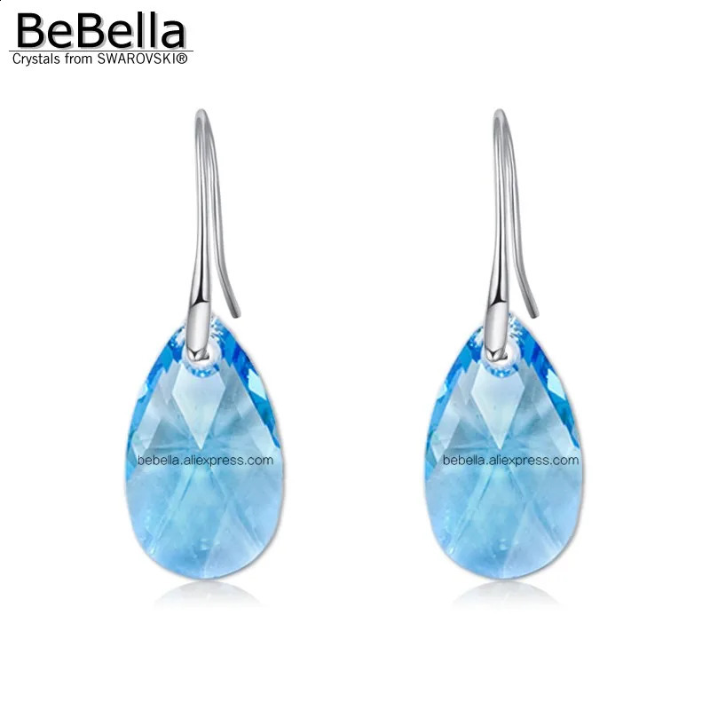 BeBella pear shaped water droplet earrings paired with original Austrian fashion jewelry suitable as a gift for women 240810