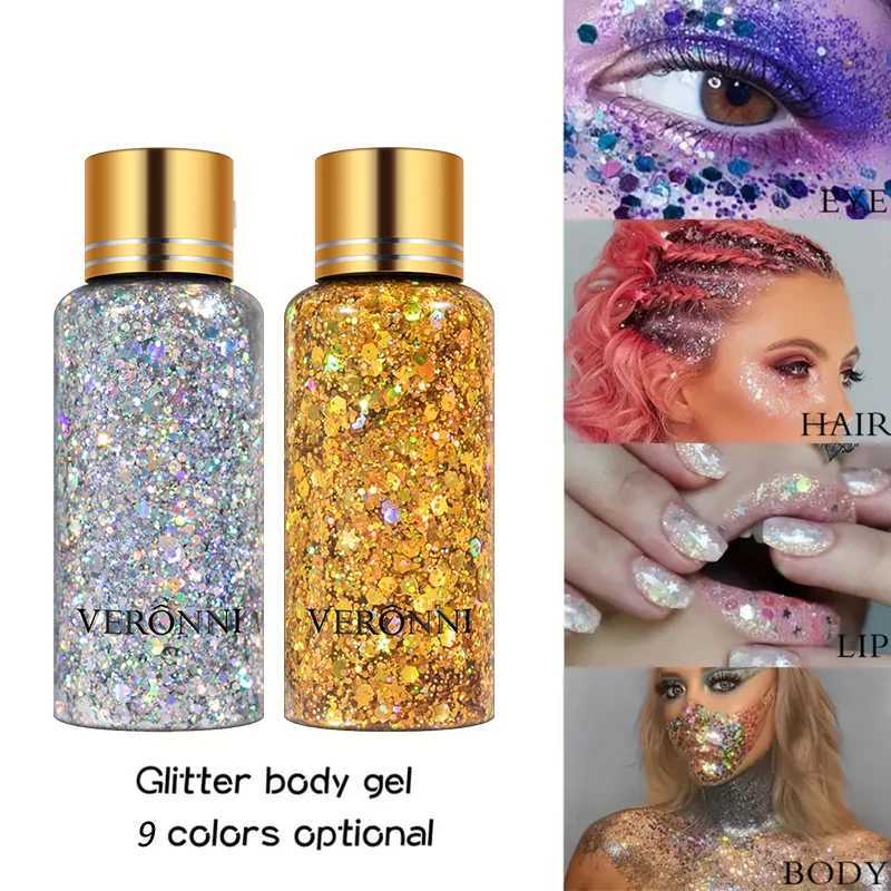 Shiny face eye lotion sequin gel stage party shimmer gel color makeup body lips hair nail cosmetics festival eye shadow W240812