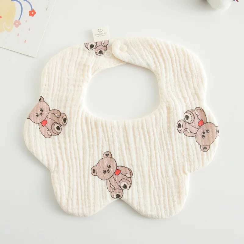 Bibs Burp Cloths Summer New Cotton Gauze Baby Bibs Soft Petal Infants Print Saliva Towel Newborn Toddler Burp Cloth Kid Feeding Bib Korean StyleL4812