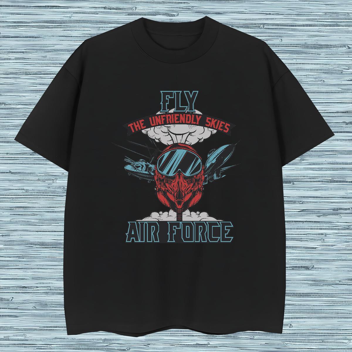 Wholesale plane Mens T Shirts Casual Beach Men Tees 230g 100% Cotton Casual New Crew Neck Skull Tops Tees