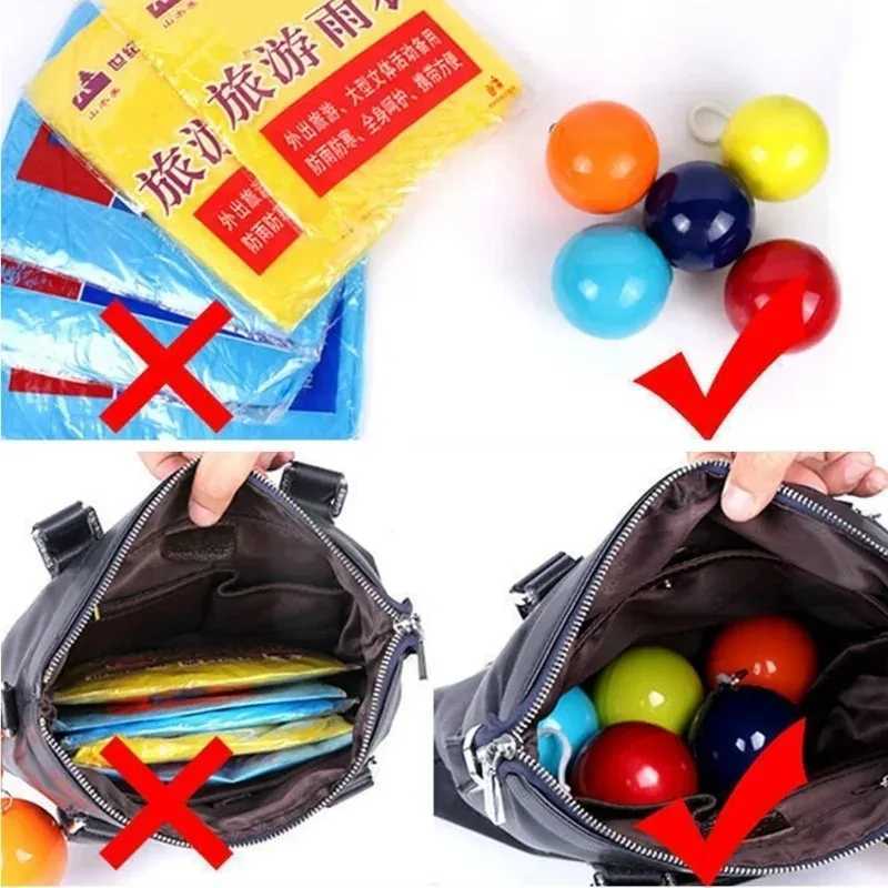 Portable Waterproof Raincoat Ball Childrens and Adult Rain Cover Waterproof Rain Gear Mini Chicken Outdoor Emergency Y240810