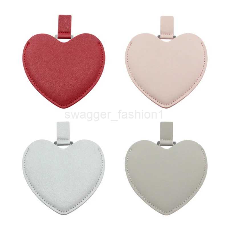 Makeup Mirror Make Up Pocket Heart Compact Makeup Stainless Steel MirrorsXJ240813