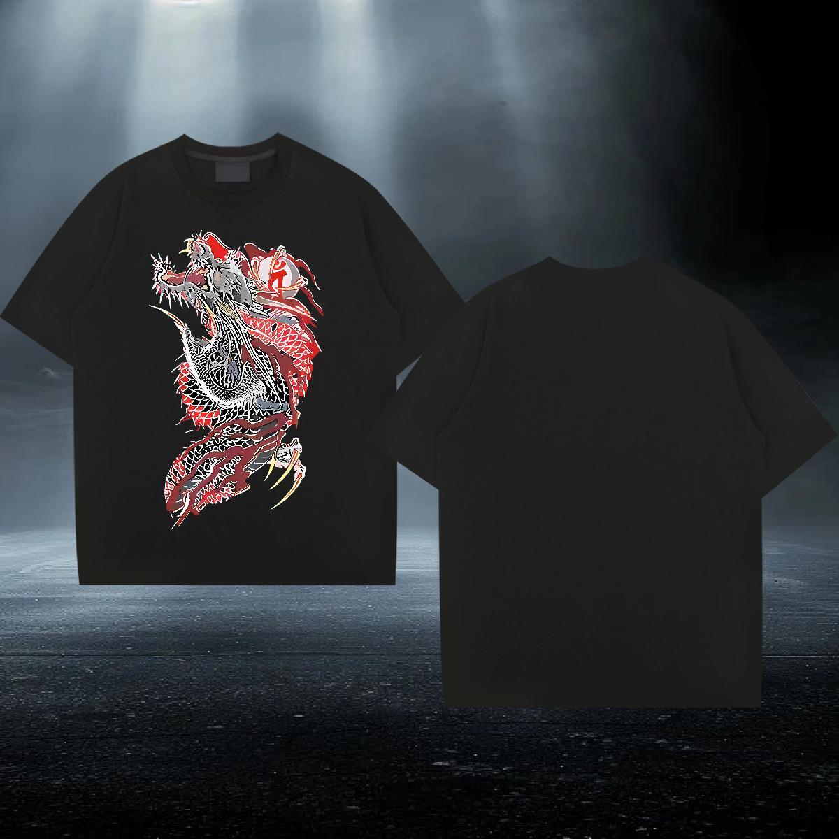 Brand Mens Tshirts Casual 230g 100% Cotton Custom Print Oversized Breathable Short Sleeve T shirt Stylist Tee Shirt