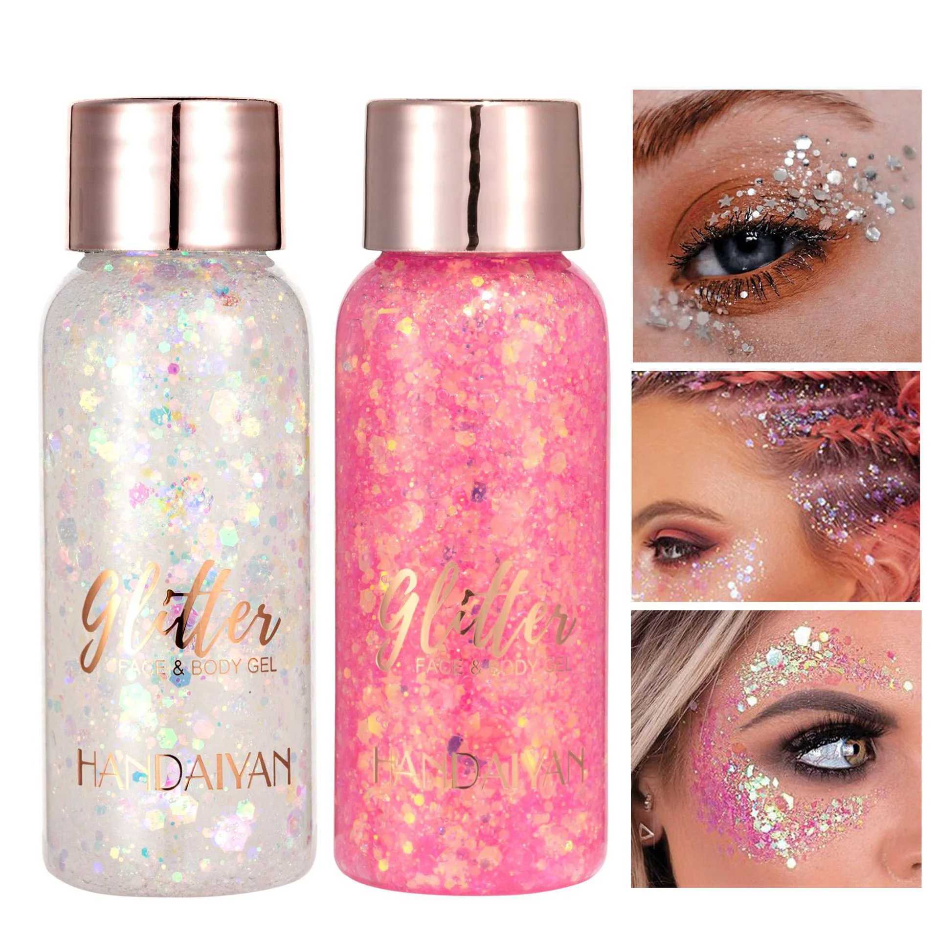 Handaiyan Nail Body Face Glitter gel Art Loose Sequins Cream Short Fat Glitter eye shadow Makeup Party W240812