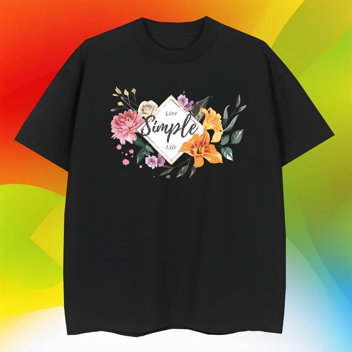 High Quality flower Mens T Shirts Outdoor Couples T Shirts 230g Cotton 2024 Summer Short Sleeve Soft DIY Printed Polos