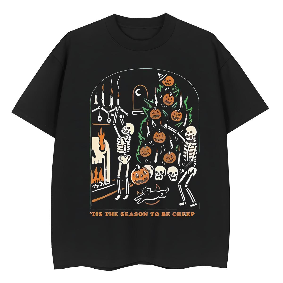 Brand T Shirt For Man halloween Short Sleeve Soft Street Anime 230g Cotton Men Tees 2024 Designer Tops Shirt