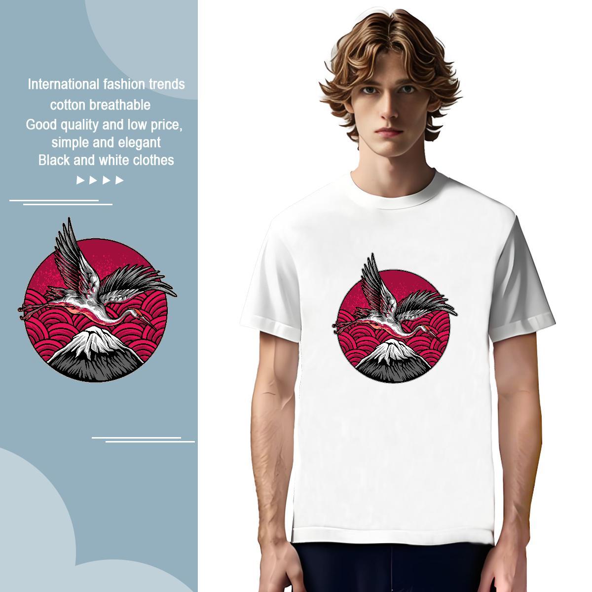 T Shirts Men 230g 100% Cotton eagle Anime Printing Street Pure Cotton Custom Print Oversized Couples T Shirts Fashion Design Cool Design Clothings