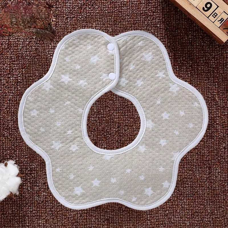 Bibs Burp Cloths New Baby Saliva Towel Waterproof Octagonal Saliva Towel Baby Products 360 Snap Button Petals Newborn Bib Baby ProductsL4812