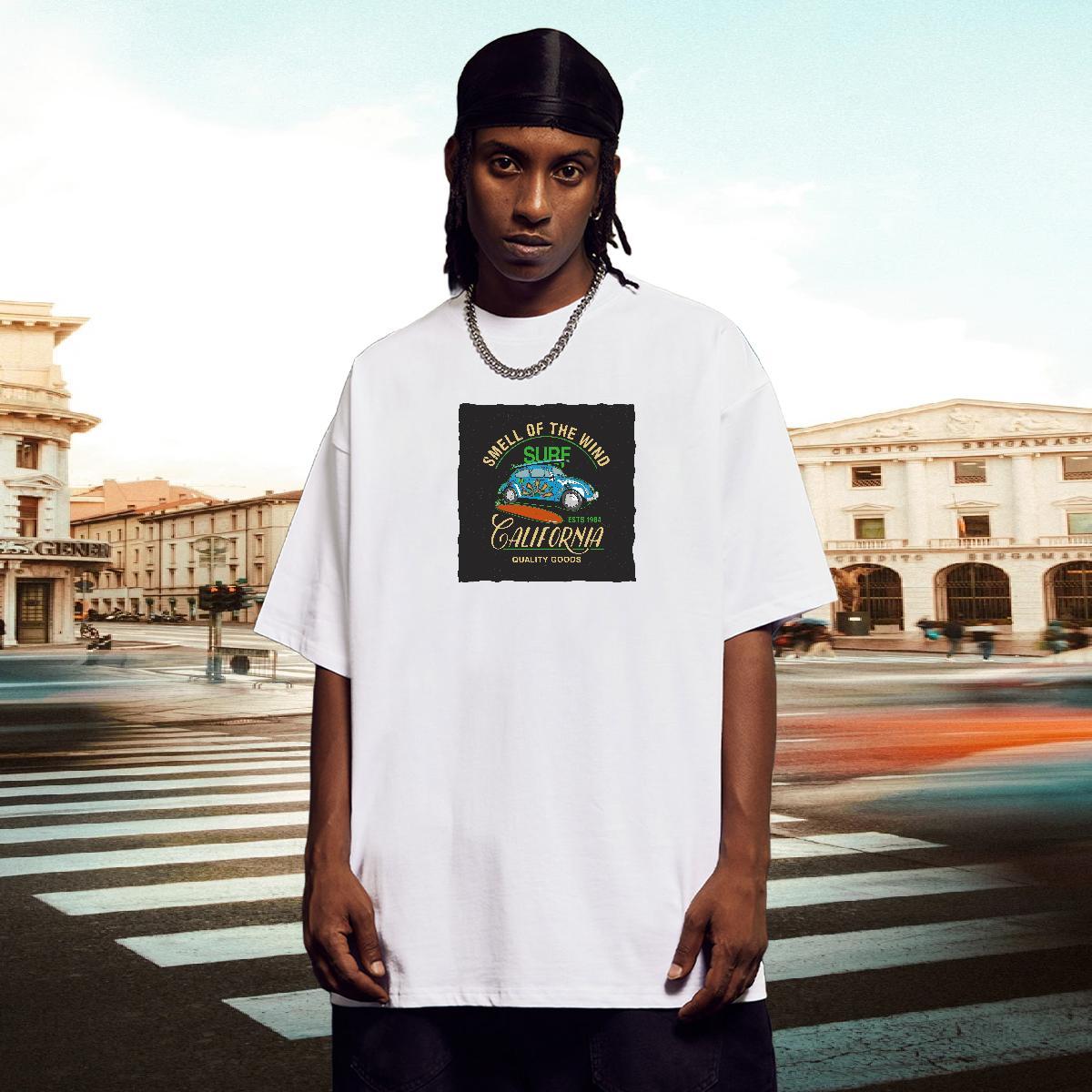 High Quality Men Clothes T-Shirt Street Wear 100% Cotton 230g Floral Print Pure Cotton car T Shirt For Man 2024 Designer Top Tees