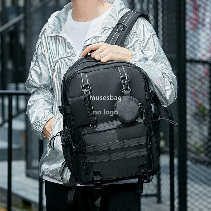 Backpack men's fashion function small travel computer backpack leisure large capacity high school schoolbag female minority