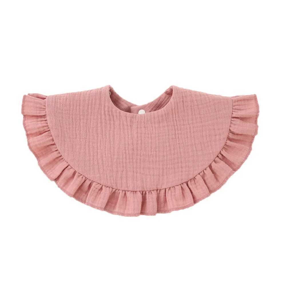 Bibs Burp Cloths Baby Gauze Feeding Drool Bib Ruffle Solid Infants Saliva Towel Soft Cotton Burp Cloth For Toddler Kids Bibs Korean Style NewL4812