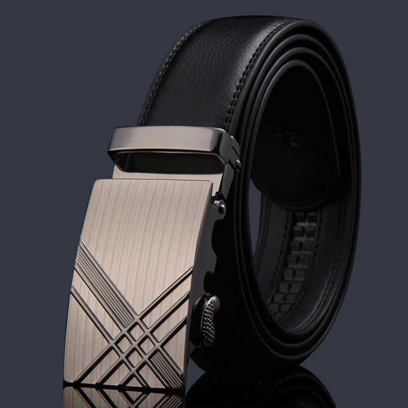 New mens leather belt with automatic buckle denim luxury belt for business and leisure high-quality designer mens waist belt 3.5cm W240807
