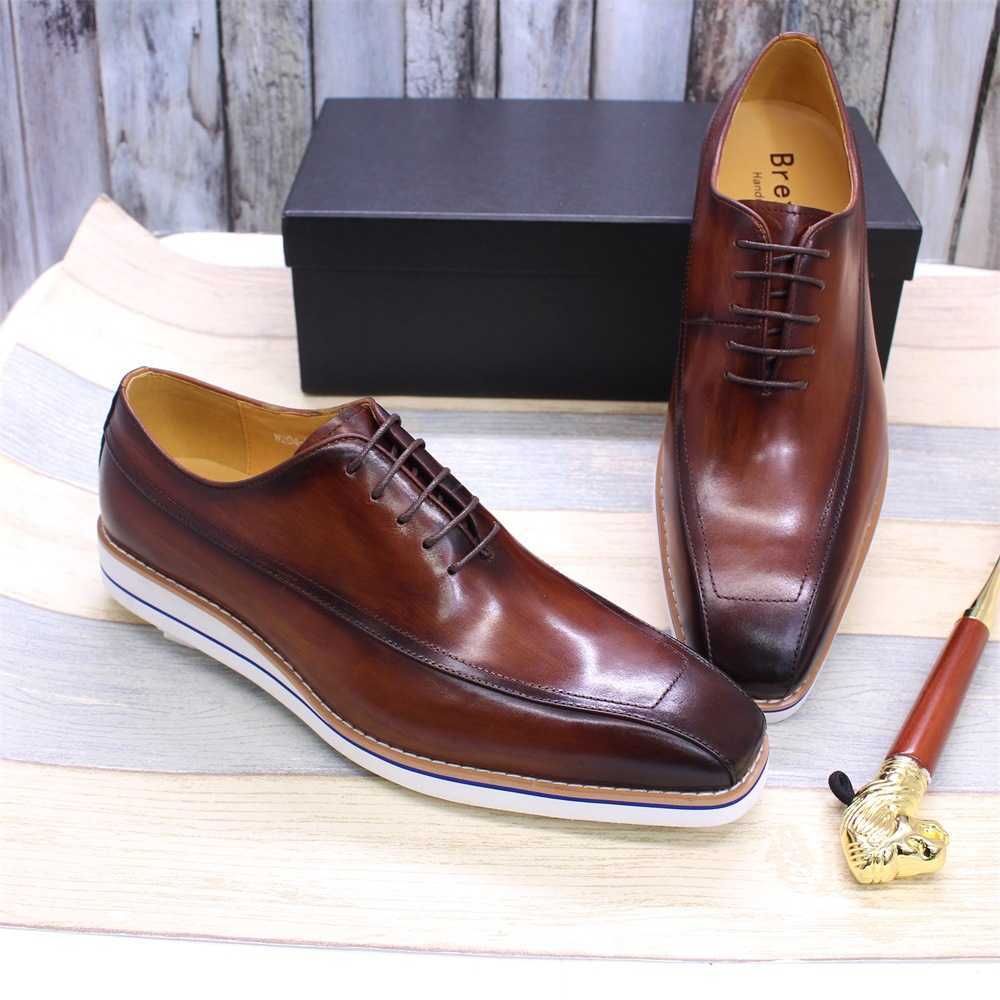 CMM Leather Shoes Mens Leather Highend Business Casual Oxford Toe Layer Cowhide Daily Office Shoes Handmade Mens Shoes