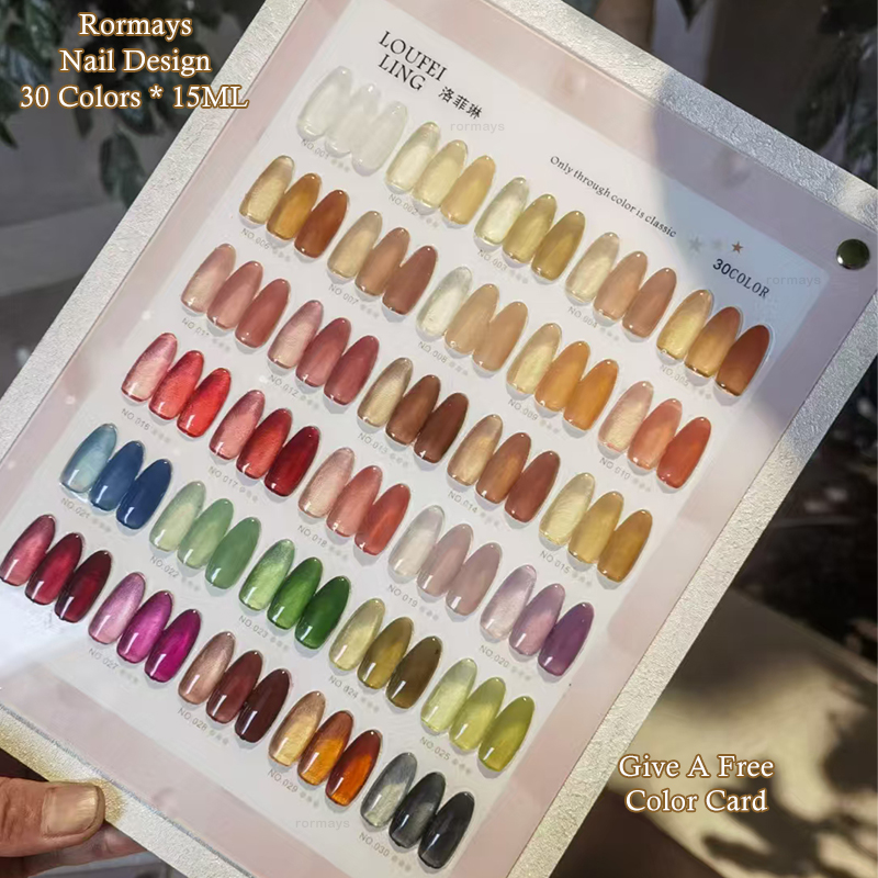 Rormays Summer New Jelly Color gel Polishing 30PCS Nude Color Ice Permeable Durable gel Varnish UV LED Shiny Nail Soaking Primer Wholesale factory