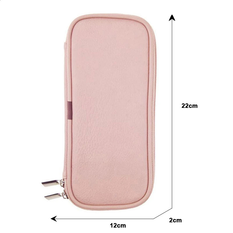 Black Waterproof Double Zipper Makeup Brushes Case Women Cosmetic Bags Portable Travel PU Brush Holder Storage 240812