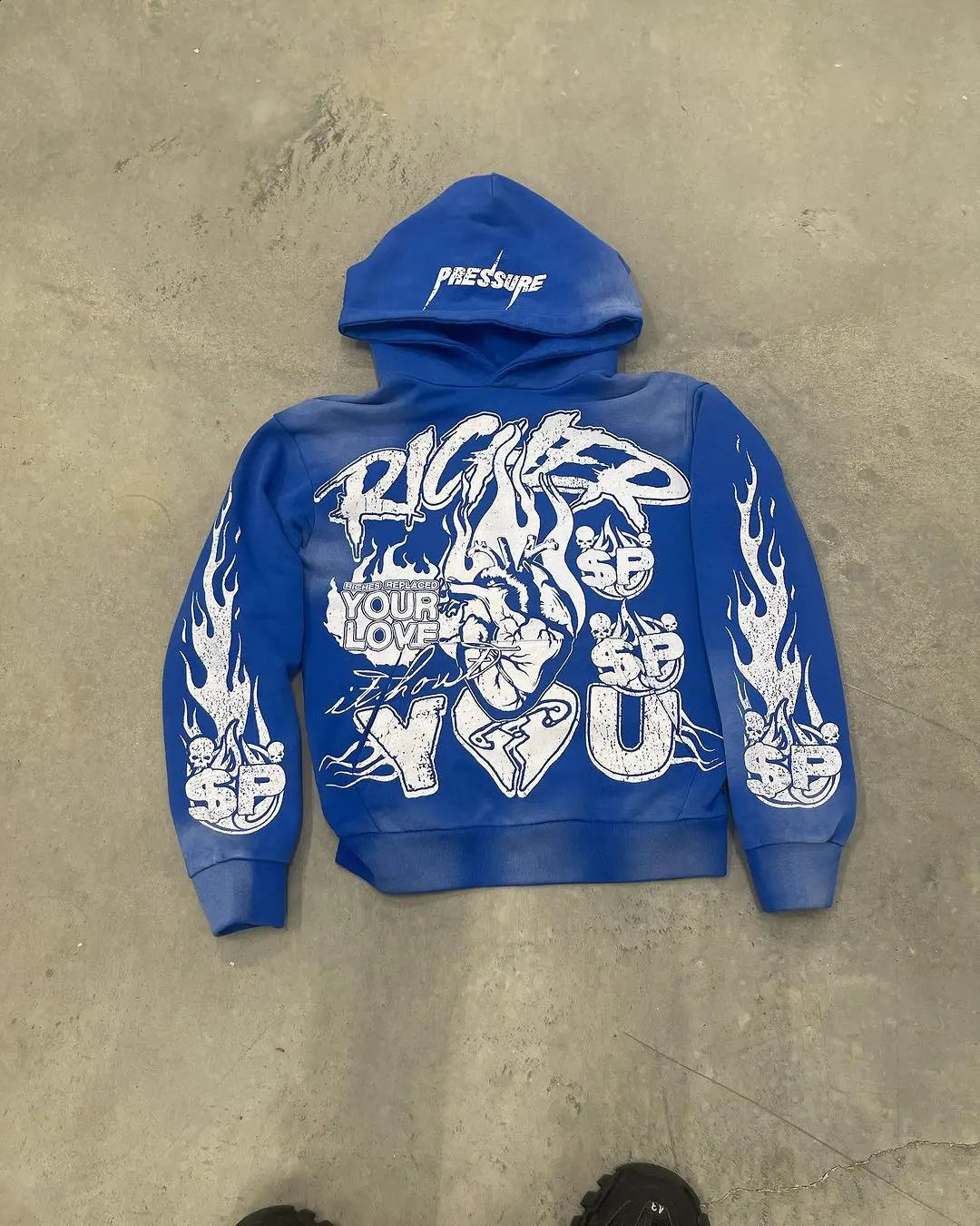 American graphical Print Hoodies sweatshirt Plush Pullover Harajuku Vintage Y2K streetwear high street tracksuit men clothing 240821