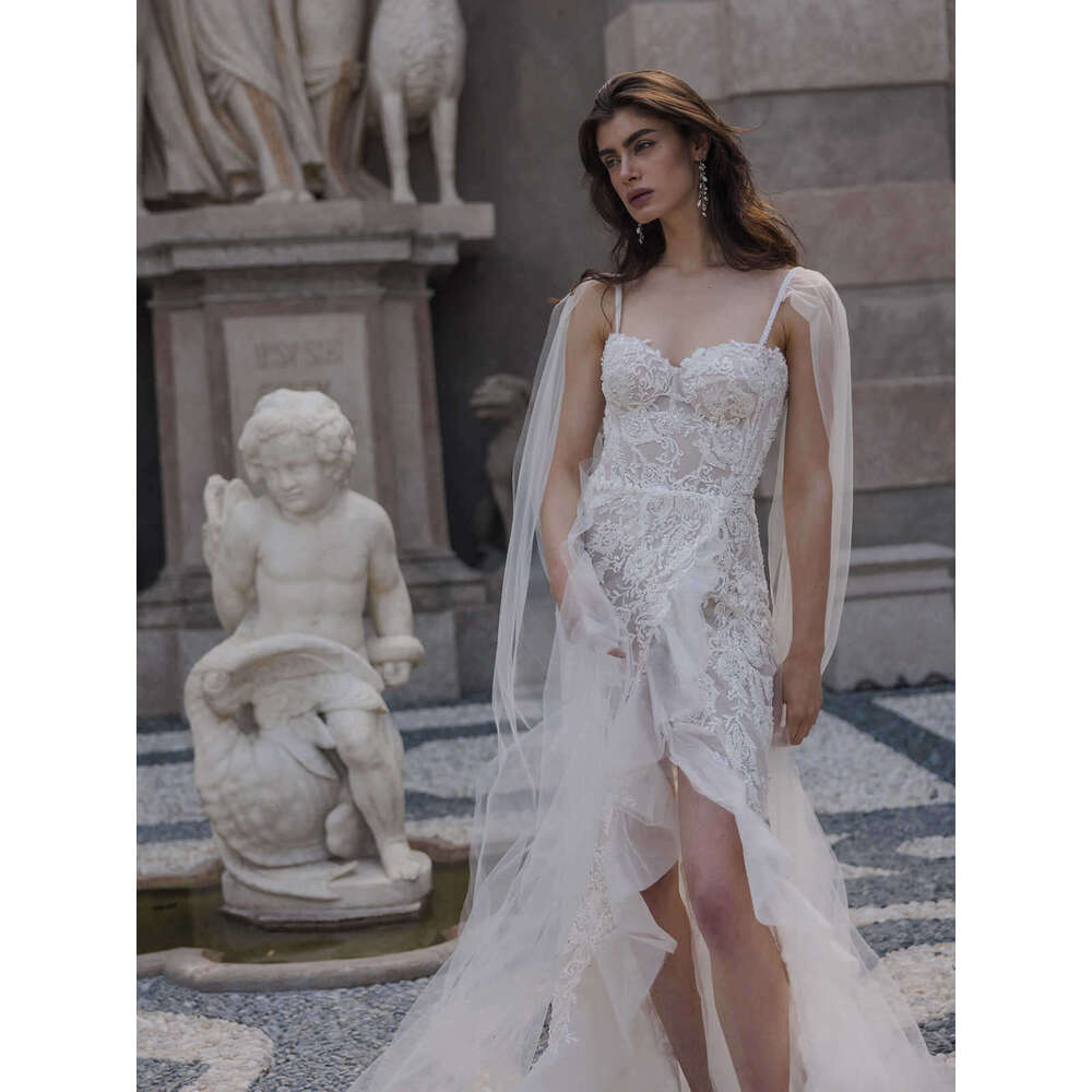 A Modern E Gown Wedding Dresses Sleeveless Wers Pattern Lace Bridal Gowns Big Vestidos De Novia Custom Size Colour S 6660311