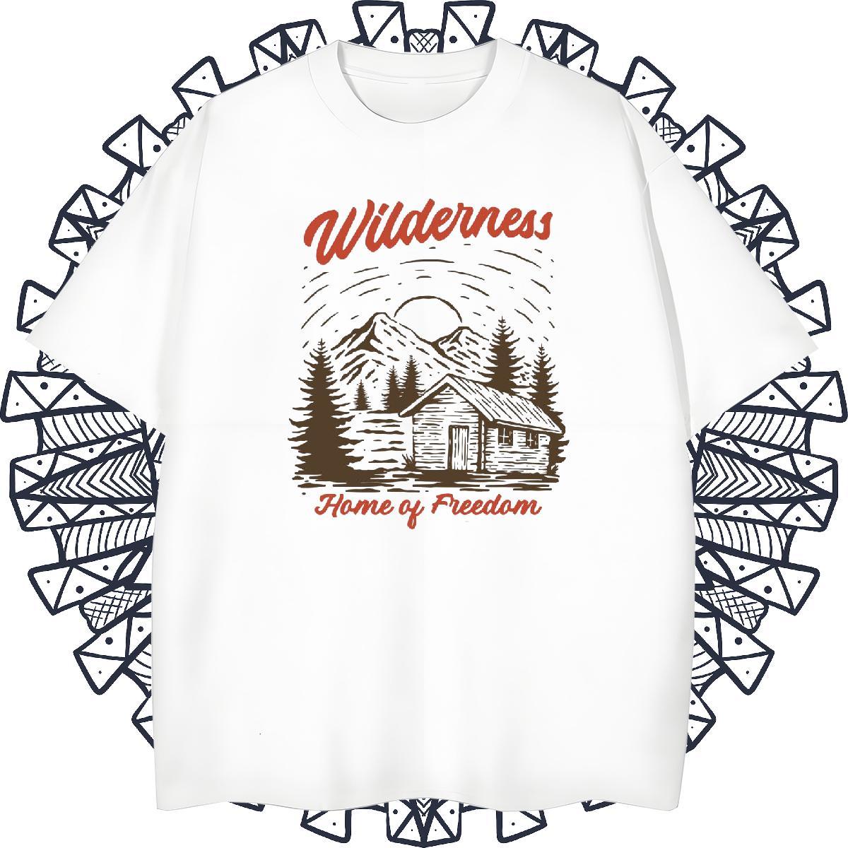 Free Shipping Couples T Shirts Outdoor 230g Cotton DIY Pure Cotton mountains Mens T Shirts Wholesale Wear