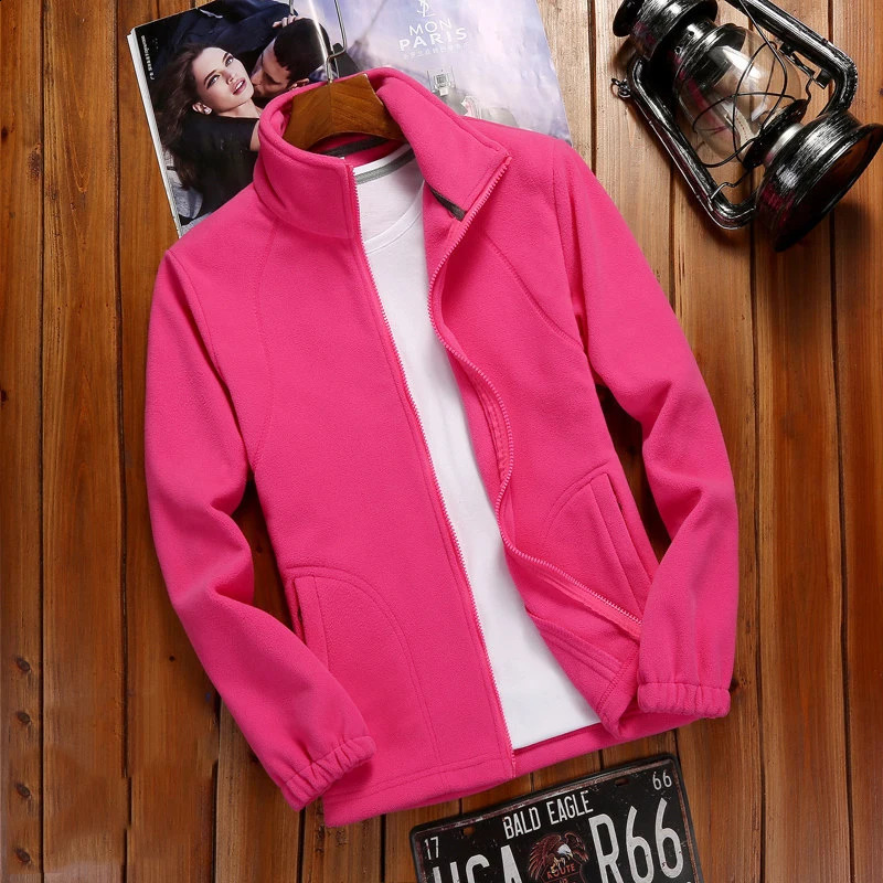 Winter Womens Zipper Cardigan Sweatershirt Warm Coral Fleece Jacket Ladies Outdoor Running Polar Fleece Coat Clothes 240812